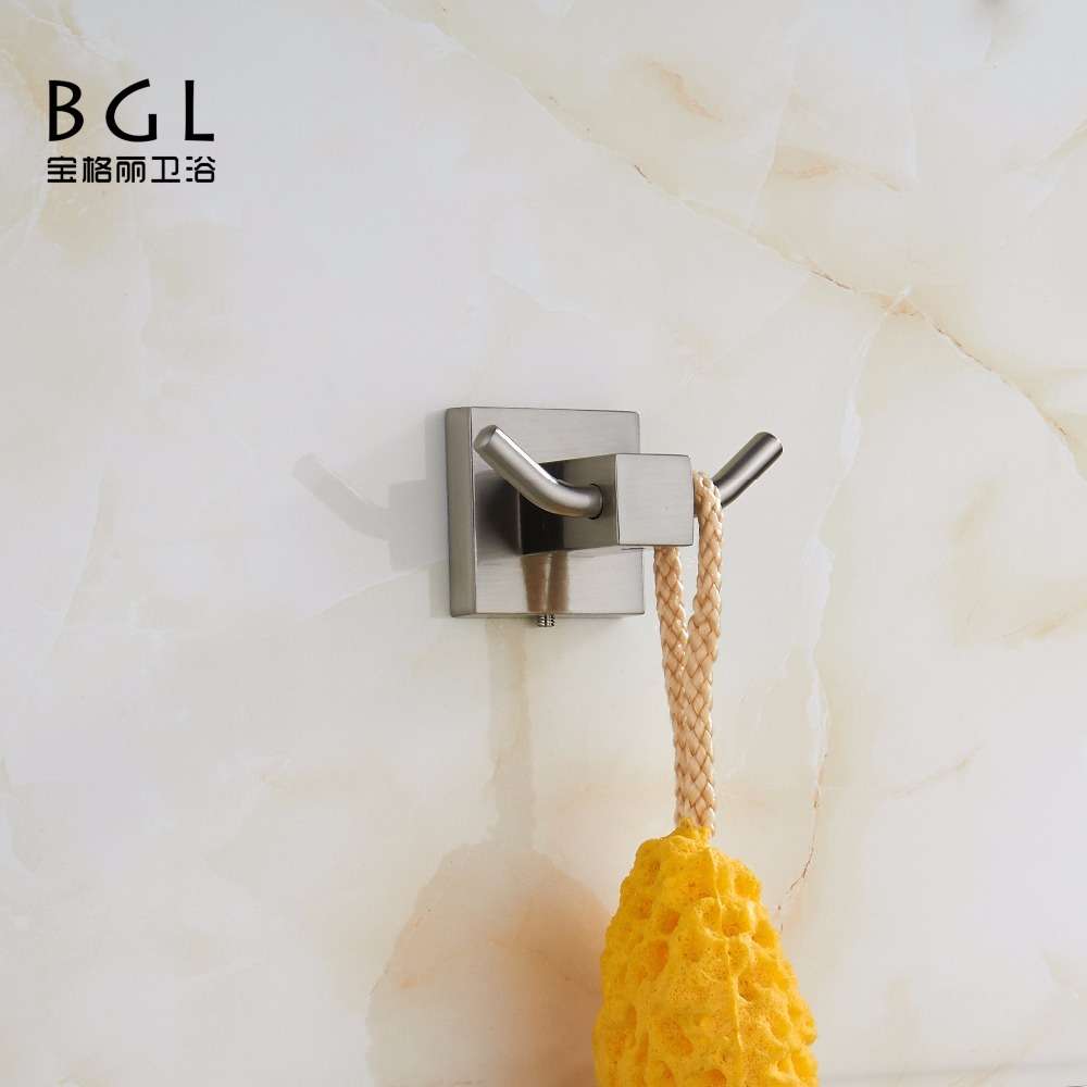 Hotel equipment robe hook zinc alloy brush chrome finishing bathroom accessories coat hook